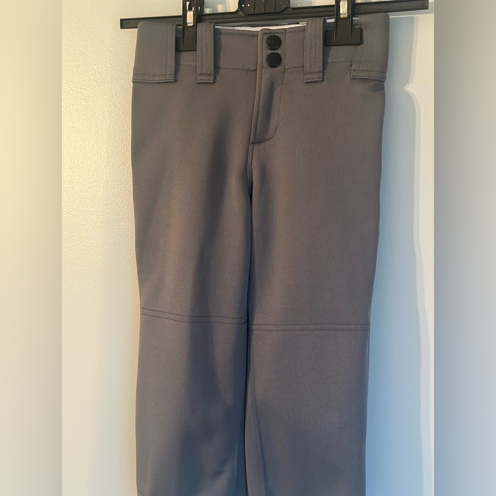 Mizuno Girls Belted Softball Pants Grey Youth Size Small Style # 350462 - Picture 2 of 6